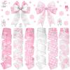 Chitidr 6 Rolls 30 Yard Winter Wired Ribbon 2 Inch Snowflake Snowman Ribbon Winter Swirl Burlap Wonderland Gift Wrapping Thread for Tree Topper Wreath DIY Craft Bow Decor(Snowflake,Pink, White) view 1