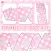 Chitidr 6 Rolls 30 Yard Winter Wired Ribbon 2 Inch Snowflake Snowman Ribbon Winter Swirl Burlap Wonderland Gift Wrapping Thread for Tree Topper Wreath DIY Craft Bow Decor(Snowflake,Pink, White) view 3