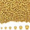 250Pcs 6mm 18K Gold Filled Spacer Beads for Jewelry Making, Smooth Round Beads for Bracelet, Seamless Ball Beads Brass Loose Beads Metal Beads for DIY Summer Hawaii Layered Necklace Bracelet Making view 1