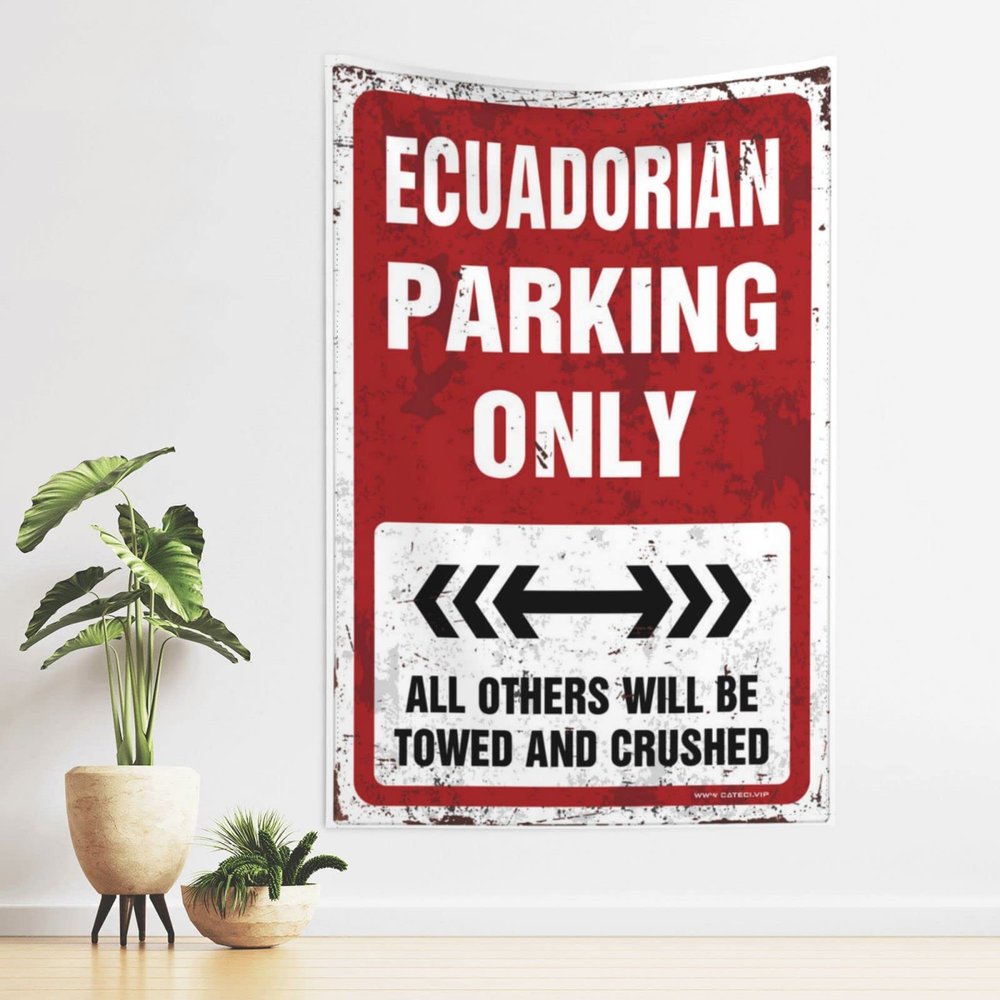 ADWD Cave Man Bar Ecuadorian Parking Only Tapestry Bar Accessories Man Cave Man Cave Decorations(100X150CM)