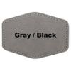 3.5"x2.5" Hexagon Blank Laserable Leatherette Hat Patches with Adhesive Faux Leather Patches for Hats Custom Fabric Repair Sew Laser Supplies (Gray/Black, 100) view 1