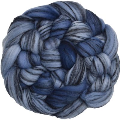 Hand Dyed Superfine Merino Tencel Roving for Spinning and Felting. 1oz Gunmetal