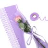 UnnFiko 50 Pack Single Rose Flower Sleeves for Bouquets, Flower Wrapping Paper Floral Wrap Bags with Ribbons Flower Tape for Florist Supplies Wedding (17.7 x 4.9 Inches) (Purple) view 1