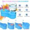Mikiwon Painting Station, Paint Brush Cleaner and Silicone Art Mat 20"X16" with 10 Paint Brushes, Paint Brush Rinser, Art Supplies Set (Blue) view 2