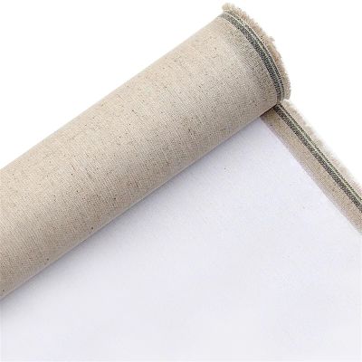 Blank Canvas Roll Linen Blend Primed Blank Canvas Layer Oil Painting Canvas Acrylic Painting 1m One Roll,28/48cm Width for Art Painting(48cm Width)
