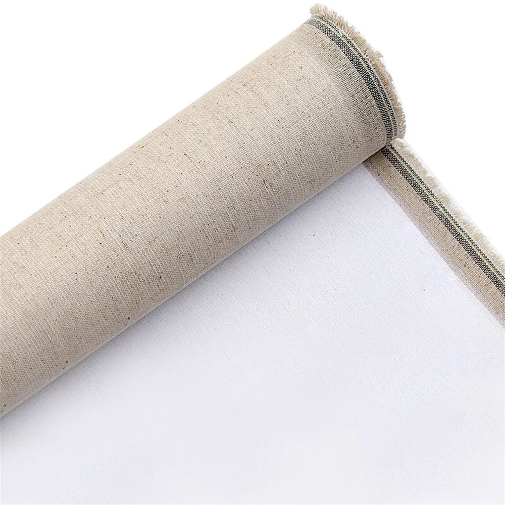 Blank Canvas Roll Linen Blend Primed Blank Canvas Layer Oil Painting Canvas Acrylic Painting 1m One Roll,28/48cm Width for Art Painting(48cm Width)