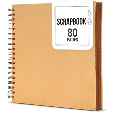 Zenacolor Photo Album 10x10 Inch DIY Scrapbook Album 80 Pages Thick Kraft Paper Memory Book for Wedding and Anniversary Family (Brown, 10 Inch)