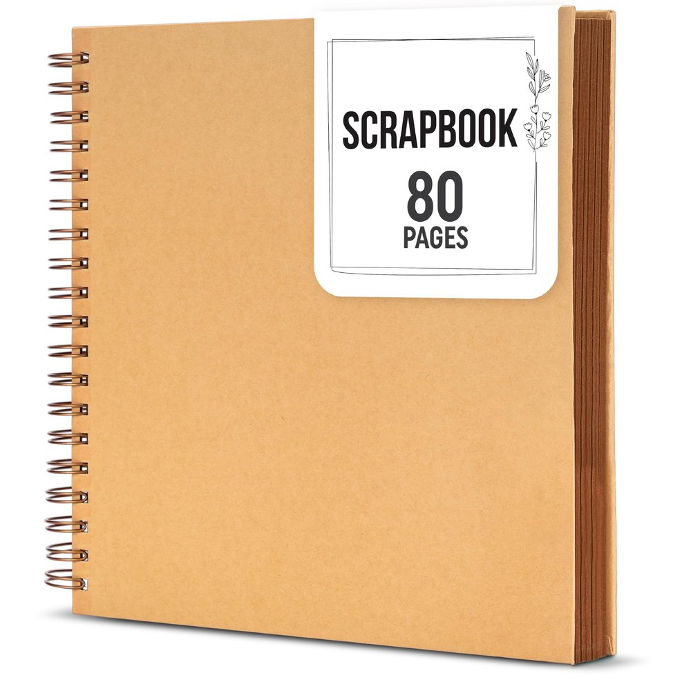 Zenacolor Photo Album 10x10 Inch DIY Scrapbook Album 80 Pages Thick Kraft Paper Memory Book for Wedding and Anniversary Family (Brown, 10 Inch)