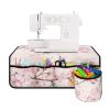 GLENLCWE Hummingbird Cherry Blossom Sewing Machine Pad for Table with Pockets and Round Holder Lightweight Dust Cover Soft Sewing Machine Mats Desk Organizer Protector Washable view 2