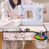 GLENLCWE Hummingbird Cherry Blossom Sewing Machine Pad for Table with Pockets and Round Holder Lightweight Dust Cover Soft Sewing Machine Mats Desk Organizer Protector Washable view 4