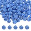 MECCANIXITY 100pcs 8mm Rhinestone Beads for Jewelry Making, Bling Disco Bead Sparkle Diamond Clay Bead for Necklace Bracelet Christmas, Light Blue view 1