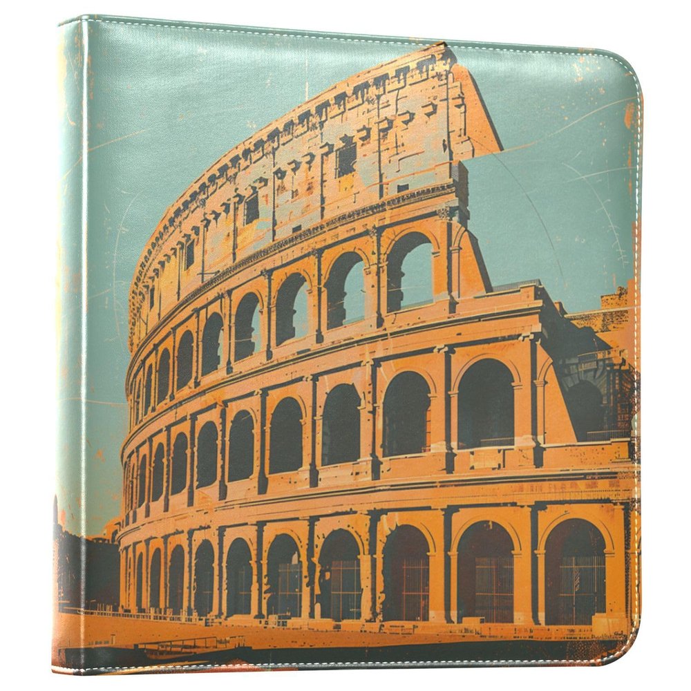 JIPONI The Colosseum in Ancient Rome Large Photo Album, DIY Leather Cover Scrapbook Albums for 4x6 5x7 6x8 Pictures, Self Adhesive Memory Book for Wedding, Baby, Family