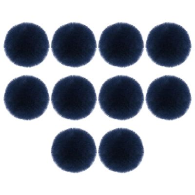 ECYC Ltd 10 Pcs 2" Mini Faux Fur Pom Poms for Crafts, Small Fluffy Pom Poms with Elastic Loop Soft Pompoms Balls for DIY Crafts, Key Chain, Jewelry Making, Knitting Projects, Clothing Decorations