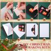Knitgrip 24 Set DIY Christmas Card Making Kits Snowman Kit Handmade Cards Santa Claus Greeting Card Kit Envelopes All Supplies for DIY Craft Christmas Decoration Party Favors view 3