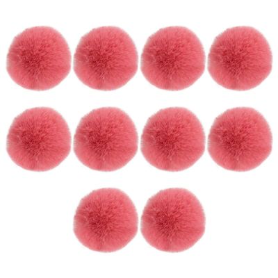 ECYC Ltd 10 Pcs 2" Mini Faux Fur Pom Poms for Crafts, Small Fluffy Pom Poms with Elastic Loop Soft Pompoms Balls for DIY Crafts, Key Chain, Jewelry Making, Knitting Projects, Clothing Decorations