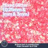 LEOBRO Pink Glitter, 150g/5.29oz Chunky Glitter for Crafts, Resin, Nail Body Art, Party Decorations, Iridescent Pink view 3