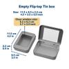 Forever bene Tin Box Small Metal Storage Box w/Clear Lid - Portable for Beads, JewelryCrafts, Zyn Tin,Mint Candy,Small Items Travel,Stackable,DIY,Versatile,With Adhesive Label (Silvery 12 Pcs) view 3