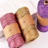 KNOTITUDE 3mm x 87 Yards(80M) Metallic Braided Rope PET Craft DIY Wrapping Decoration Macrame Knotting Cord Twine / 03-Blue view 3