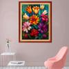 Foxhool Stamped Cross Stitch Kits,11CT Printed Cross Stitch Pattern Full Embroidery Kits for Beginner Needlepoint Kits-Colorful flowers16x20 inch view 2