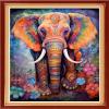 Foxhool Stamped Cross Stitch Kits,11CT Printed Cross Stitch Pattern Full Embroidery Kits for Beginner Needlepoint Kits-Colorful Elephant 16x20 inch view 1