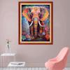 Foxhool Stamped Cross Stitch Kits,11CT Printed Cross Stitch Pattern Full Embroidery Kits for Beginner Needlepoint Kits-Colorful Elephant 16x20 inch view 2