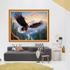 Foxhool Stamped Cross Stitch Kits,11CT Printed Cross Stitch Pattern Full Embroidery Kits for Beginner Needlepoint Kits-Eagle Flying 16x20 inch view 2