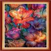 Foxhool Stamped Cross Stitch Kits,11CT Printed Cross Stitch Pattern Full Embroidery Kits for Beginner Needlepoint Kits-Magical Flowers 16x20 inch view 1