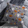 Erosebridal Halloween Flannel Fabric by The Yard, Pumpkin Lantern Cartoon Bats Upholstery Fabric, Ghost Spider Kids DIY Decor, Gothic Kitten Sugar Indoor Not Stretchy Decor, Gray Orange, 5 Yards view 4