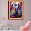 Foxhool Stamped Cross Stitch Kits,11CT Printed Cross Stitch Pattern Full Embroidery Kits for Beginner Needlepoint Kits-Colorful Dragon Flowers 16x20 inch view 2
