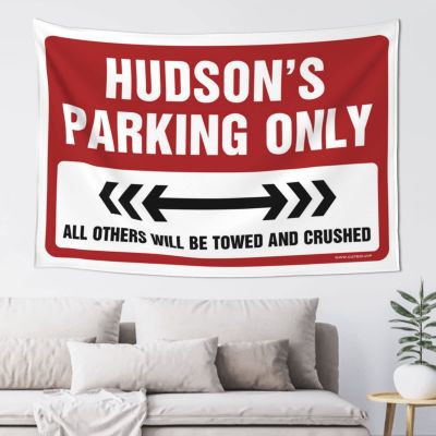 ADWD Bar Accessories Man Cave Hudson'S Parking Only Tapestry Room Accessories for Teen Boys Funny Room Decor(100X150CM)