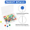 200Pcs Flat Head Straight Pins Sewing Pins Quilting Pins Flat Flower Head Pins for Sewing DIY Projects Dressmaker Jewelry Decoration view 3