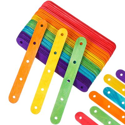 Colored Sticks for Crafts, 100Pcs Wooden Popsicle Sticks Colored Wooden Craft Sticks 6in Craft Popsicle Sticks Ice Pop Sticks for DIY Crafts, Home Classroom Art Projects