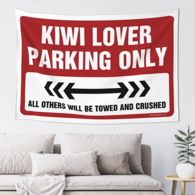 ADWD Funny Bar Decor Kiwi Lover Parking Only Tapestry Room Decorations Bedroom Door Decorations(100X150CM)