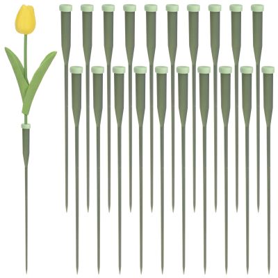 M METERXITY 100-Pack Floral Water Tubes, 11.8 Inch/ 30cm Plastic Floral Tubes with Rubber Caps for Flower Arrangements, Fresh Flower Water Tubes [Army Green]