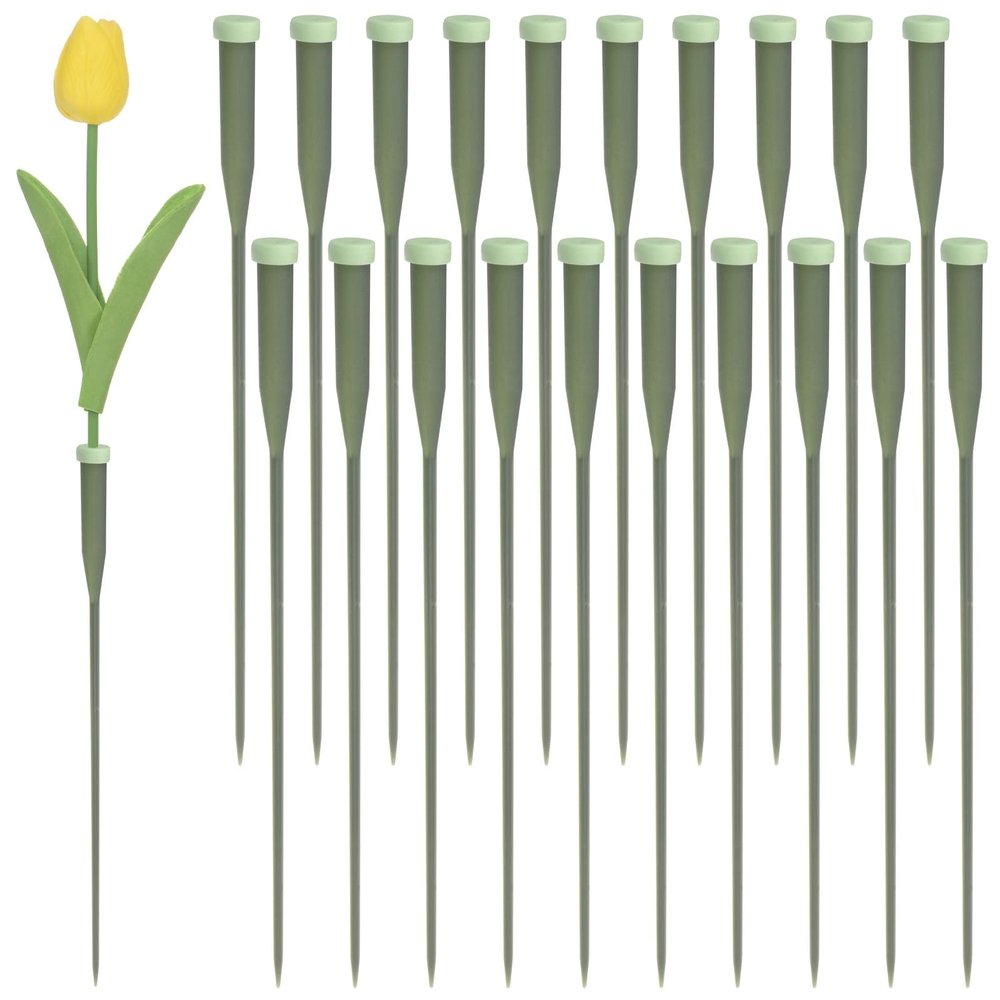 M METERXITY 100-Pack Floral Water Tubes, 11.8 Inch/ 30cm Plastic Floral Tubes with Rubber Caps for Flower Arrangements, Fresh Flower Water Tubes [Army Green]