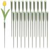 M METERXITY 100-Pack Floral Water Tubes, 11.8 Inch/ 30cm Plastic Floral Tubes with Rubber Caps for Flower Arrangements, Fresh Flower Water Tubes [Army Green] view 1