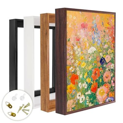 VYPEROCK Floating Frames for Canvas, Wood-Look Frames for 1.25" Thick Canvas Paintings, Floater Frame Kit Available in 50 Sizes and 4 Colors for Room Wall and Art Decor (18x20inch Light Brown, 1-Pack)