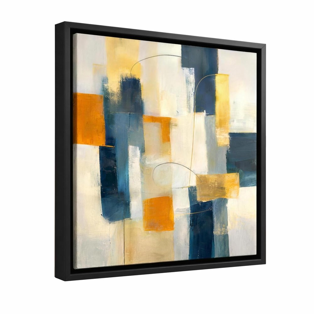 B.B.F MAKE Premium Canvas Floating Frame - 1.25" Gallery Depth Floater Frame with Faux Wood Grain PS Finish, Handcrafted in USA for Wall Art (Black 12x18)