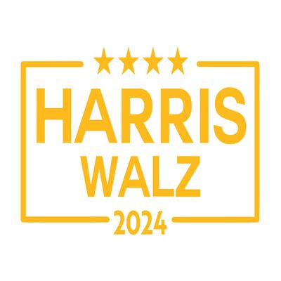 Harris Walz 2024 Vinyl Window Decal/Sticker/Label - Kamala Harris - Tim Walz (3 x 5.3 inches, Orange)