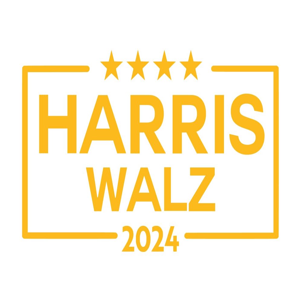Harris Walz 2024 Vinyl Window Decal/Sticker/Label - Kamala Harris - Tim Walz (3 x 5.3 inches, Orange)