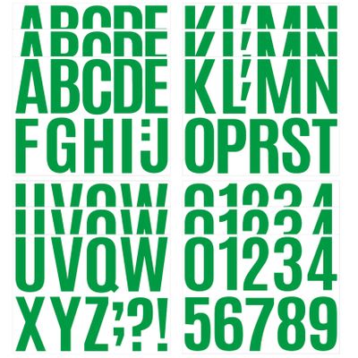 12 Sheets Letter Number Stickers,Waterproof Alphabet Sticker for Mailbox, Scrapbooking, Decoration, Craft, Arts, DIY, Decor - Green