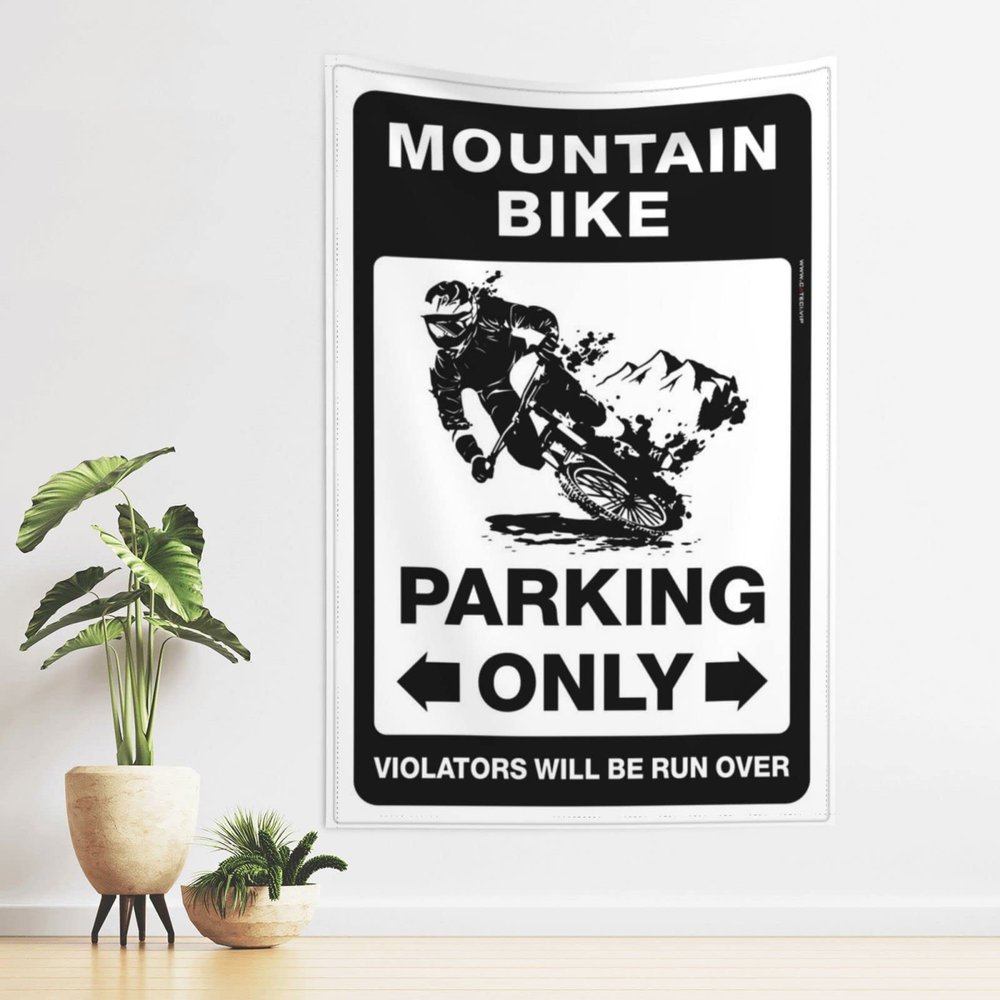 ADWD Tapastry'S Wall Hanging Mountain Bike Parking Only Tapestry Bar Man Cave Decor Tapestrys(75X100CM)
