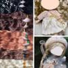CurcKua Doll Hair 7.9 Inch DIY Curly Doll Hair for Crafts Replacement Mohair Doll Hair Doll Making Supplies Curly Doll Hair for Rerooting Doll Wigs for Baby Doll (Light Coffee) view 3