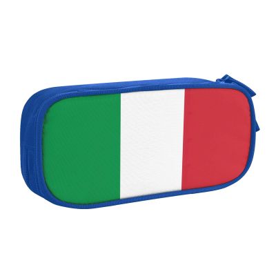 QASNLU Italian flag print Double zip stationery bag for office.Pen Case,Travel bag makeup bag daily storage