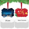 25 pcs Metal Christmas Ornaments,DIY Handmade Crafts Double Sided Sublimation Ornaments,3.9 2.7 Sublimation Christmas Ornament Blanks view 1
