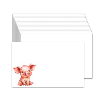 Cute Pig Index Cards, 4"x 6" Set of 50, school supplies, Unique Index Cards, Decorative note cards, Floral blank note cards, Flash cards, grocery list, animal thank you cards
