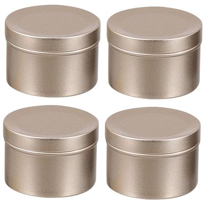 Tofficu 4pcs Aluminum Alloy Candle Containers Scented Candle Jars Empty Holders for Home and Parties Elegant Design for Romantic Atmosphere