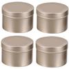 Tofficu 4pcs Aluminum Alloy Candle Containers Scented Candle Jars Empty Holders for Home and Parties Elegant Design for Romantic Atmosphere view 1