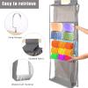 YEXEXINM Hanging Yarn Storage with 4 Large Pockets, Clear Knitting Organizer Storage with Zippers for Crochet Lovers, Hanging Yarn Holder with Over-Door Hooks for Knitting Needles Crochet Hooks view 3