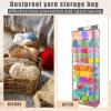 YEXEXINM Hanging Yarn Storage with 4 Large Pockets, Clear Knitting Organizer Storage with Zippers for Crochet Lovers, Hanging Yarn Holder with Over-Door Hooks for Knitting Needles Crochet Hooks view 4